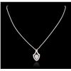 Image 4 : 14KT White Gold 1.63ctw Diamond Pendant With Chain