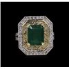 Image 3 : 14KT White Gold 3.75ct Emerald and Diamond Ring