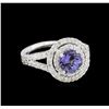 Image 1 : 14KT White Gold 1.20ct Tanzanite and Diamond Ring