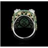Image 4 : Two-Tone GIA Certified 10.34ctw Emerald and Diamond Ring