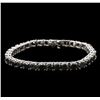 Image 1 : 18.01ctw Fancy Black Diamond Tennis Bracelet - 14KT White Gold