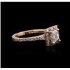 Image 1 : 14KT Rose Gold 1.38ctw Fancy Green Diamond Ring
