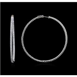 4.47ctw Diamond Hoop Earrings - 14KT White Gold