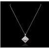 Image 2 : 14KT White Gold 1.33ctw Diamond Pendant With Chain