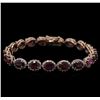 Image 1 : 19.03ctw Ruby and Diamond Bracelet - 14KT Rose Gold