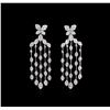Image 1 : 6.44ctw Diamond Earrings - 18KT White Gold