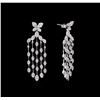 Image 2 : 6.44ctw Diamond Earrings - 18KT White Gold