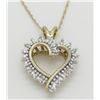 Image 1 : 0.12ctw Diamond Pendant With Chain- 10KT Yellow Gold