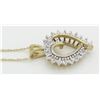 Image 2 : 0.12ctw Diamond Pendant With Chain- 10KT Yellow Gold