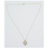 Image 6 : 0.12ctw Diamond Pendant With Chain- 10KT Yellow Gold