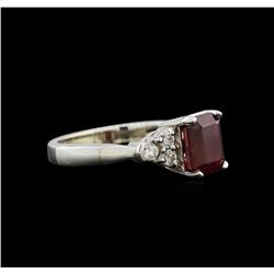 2.56ct Ruby and Diamond Ring - 14KT White Gold