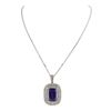Image 2 : 14KT White Gold GIA Certified 16.65ct Tanzanite and Diamond Pendant With Chain