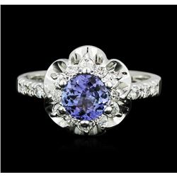 14KT White Gold 1.07ct Tanzanite and Diamond Ring