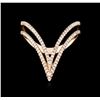 Image 2 : 14KT Rose Gold 0.26ctw Diamond Ring