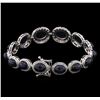 Image 2 : 35.86ctw Sapphire and Diamond Bracelet - 14KT White Gold