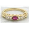 Image 1 : 0.17ct Ruby and Diamond Ring - 14KT Yellow Gold
