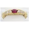 Image 3 : 0.17ct Ruby and Diamond Ring - 14KT Yellow Gold