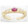 Image 7 : 0.17ct Ruby and Diamond Ring - 14KT Yellow Gold