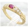 Image 8 : 0.17ct Ruby and Diamond Ring - 14KT Yellow Gold