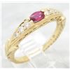 Image 9 : 0.17ct Ruby and Diamond Ring - 14KT Yellow Gold