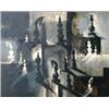 HUDON, Normand, 1929-1997.  "L'impossible partie d'echecs".  Huile sur toile, signée, titrée et d...