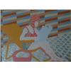 LACROIX, Michelle.  "Sur le Bord de la Piscine".  Huile sur toile, signée.  Oil on canvas, signed...