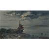 HUOT, Charles Edouard, R.C.A., 1855-1930.  "Coucher de Soleil".  Huile sur toile, signée.  Oil on...