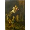 Image 1 : École française 19e S./19th C. French School.  "Travellers along the Road".  Huile sur toile, sig...