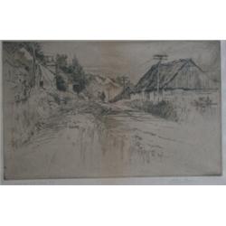 RAINE, Herbert, R.C.A., 1875-1951.  "On the Road to St. Joachim, P.Q.".  Eau-forte, signée et tit...