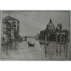 ARMINGTON, Caroline Helena, 1875-1939.  "Le Pont Royal, Paris", "Le Grand Canal, Venise".  2 eau-...