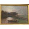 Image 1 : HAMMOND, John, R.C.A., 1843-1939.  "Unloading the Boat at Sunset".  Huile sur panneau, signée.  O...
