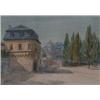 Image 1 : MARTIN, Henry, A.R.C.A., 1832-1904.  "Early Morning outside the Chateau".  Aquarelle, signée.  Éc...