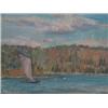 Image 1 : KALLMEYER, Minnie, 1882-1947.  "Sailing off the Shoreline".  Huile sur panneau, signée.  Oil on b...