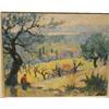 Image 1 : HAEFFLINGER, R.  "Coast near Cap Ferrat".  Huile sur toile, signée et datée "49"....