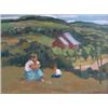 Image 1 : SMITH, Harry Leslie, 1900-1974.  "Sitting above the Road on the Ile d'Orleans".  Huile sur pannea...