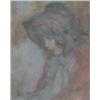 Image 1 : DE BELLE, Charles Ernest, A.R.C.A., 1873-1939.  "Young Girl wearing a Bonnet".  Pastel, monogramm...