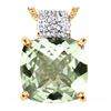 Image 1 : Natural Green Tea Amethyst & Diamond 6.29 ct Pendant