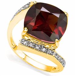 Natural Garnet & Diamond Ring 7.4 carats