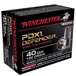 Winchester Elite PDX1 Defender 40 S&W Bonded Jacketed Hollow Point 180 GR 200Rounds 020892217874