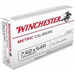 Winchester Ammo Metric 7.62x54mm Russian FMJ 180 GR 200 Rounds UPC 20892212619