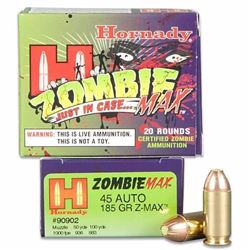 Hornady Zombie Max 45ACP 185GR 900 fps 200Rounds UPC 90255909029