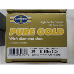 100 Rnds Gamebore 28ga 2 1/2in, 6 shot, 9/16 load
