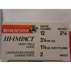 80 Rnds Winchester Hi-Impact 12ga 2 3/4 in, 1 1/8 shot, 2 load