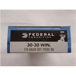 80 Rnds Federal 30-30 Win 170gr SP RN