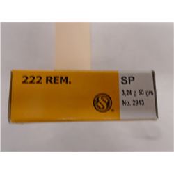 80 Rnds Sellier & Bellot 222 Rem 50 gr JSP