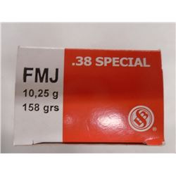 200 Rnds Sellier & Bellot 38 Spl 158gr FMJ