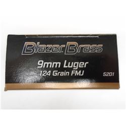 200 Rnds Blazer Brass 9mm Luger 125gr FMJ