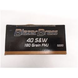 200 Rnds Blazer Brass 40 S&W 180gr FMJ