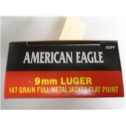 200 Rnds American Eagle 9mm Luger 147gr FMJ FP