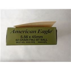 80 Rnds American Eagle 5.56x45  65gr FMJ BT Ball